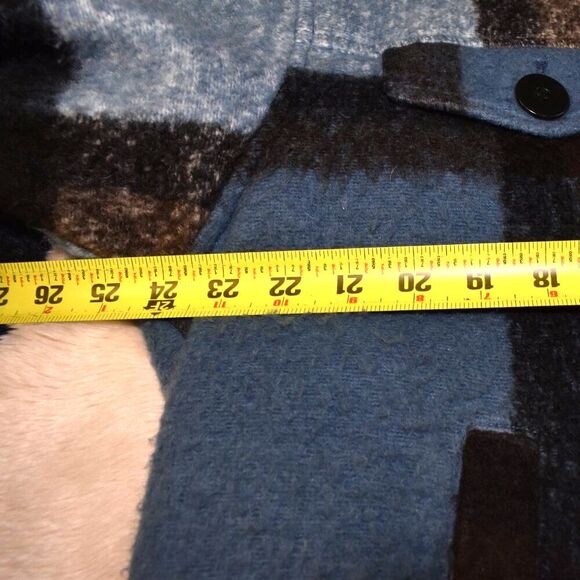 Zara Wool Blend Italian Fabric Color Block Coat Small Oversized Button Up - Picture 7 of 11